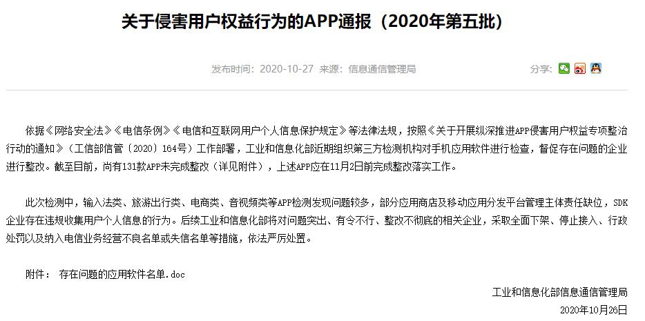 131款侵害用户权益软件遭通报 悟空理财和万达2款APP在列