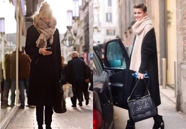 冬季搭配要会用“配饰”，各色围巾巧妙运用，秋冬时髦感倍增