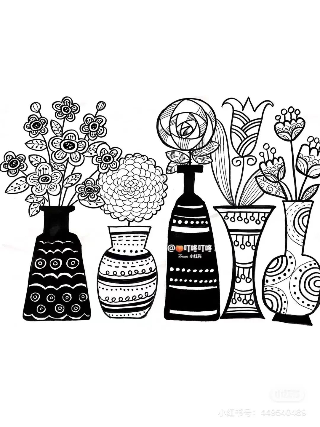 线描画创意作品大全(60张精美装饰线描,教你一招玩转"创意线描"课堂