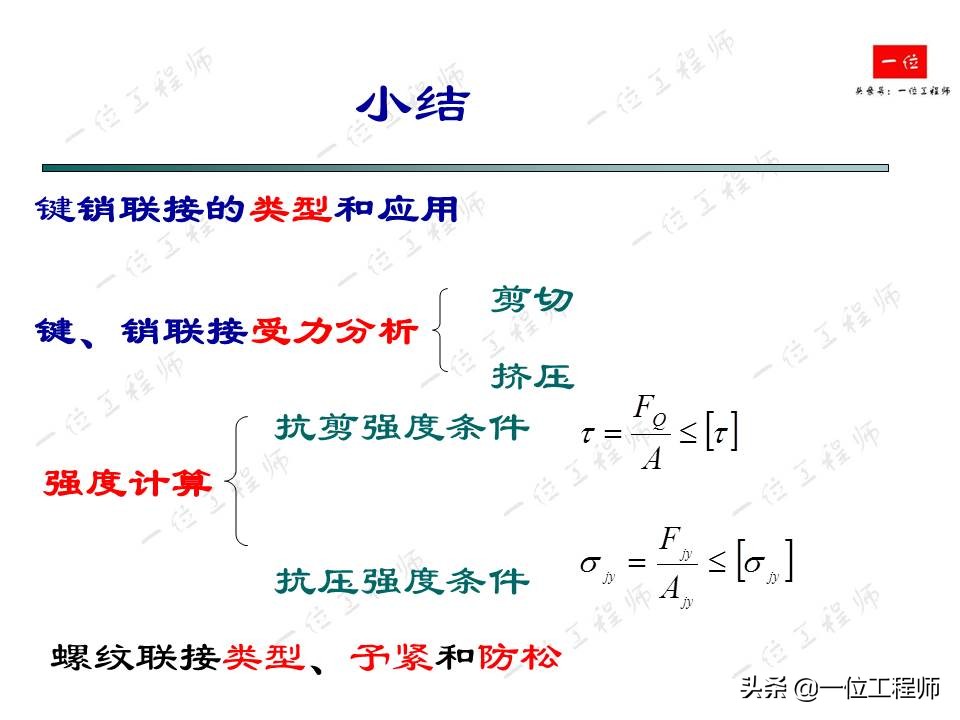 紧固件连接，受力分析和强度计算，32页内容介绍紧固件连接