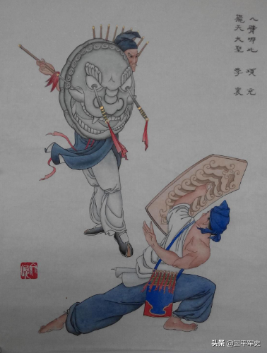梁山四人步军将校组合侧翼护卫项充和李衮