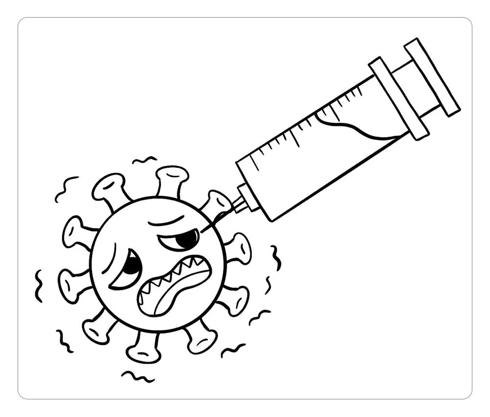1 一个圆形绘画分步图hi~大家好,今天我们就画一幅消灭病毒的简笔画