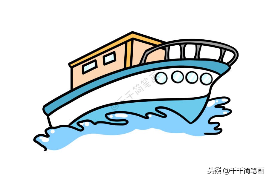 轮船简笔画(船的简笔画大全:小舟,轮船,帆船,游轮~值得收藏!