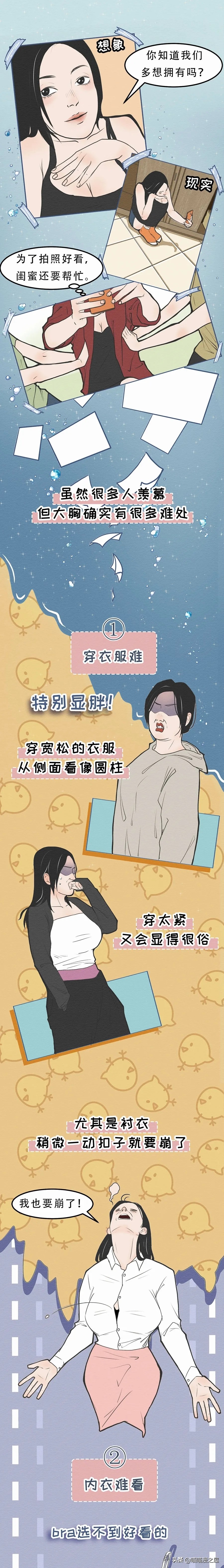胸大的姑娘，真的快乐吗？（漫画）