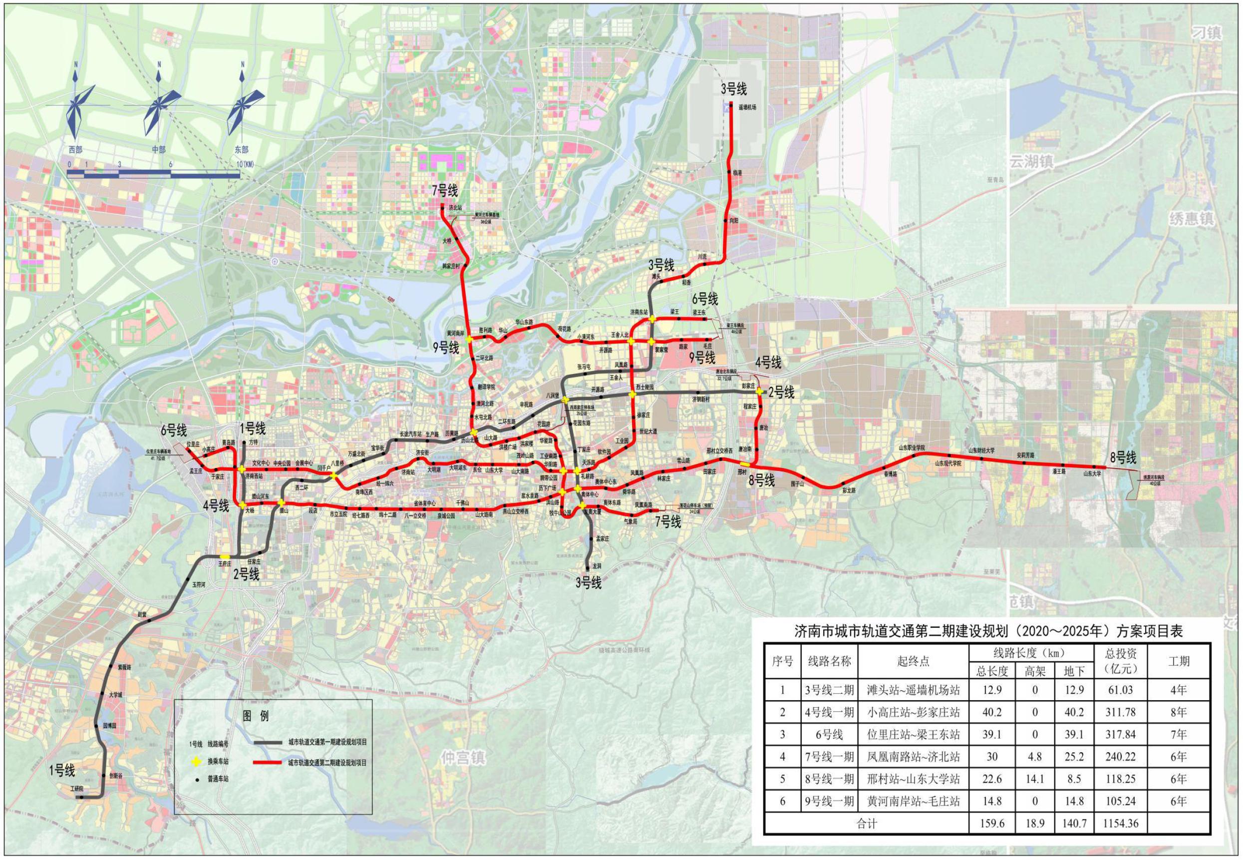 高清图(三)济南市轨道交通远期规划线路图(2019-2049年)济南市轨道