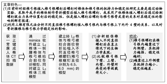 植入不同直径椎弓根螺钉后腰椎体与椎弓根结合部位骨折力学的稳定性