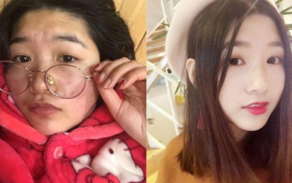 大学生“化妆前后”对比照，丑妹子大逆袭，男生感慨是同一个人？