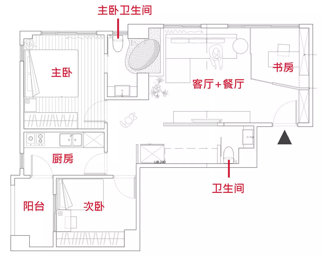 爆改60㎡小公寓，榨出三居室，玻璃书房、大浴缸，都有了