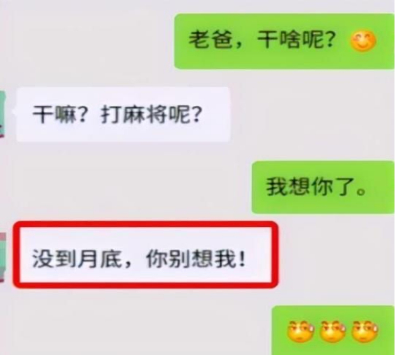 大学生与父母的聊天记录走红，没到月底不要想我，家长才是段子手