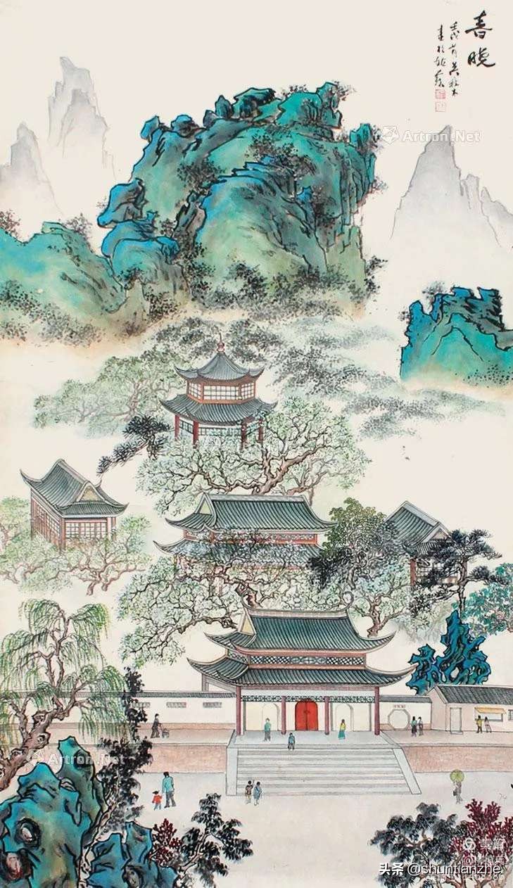 春晓图片(名家山水画《春晓图》欣赏)