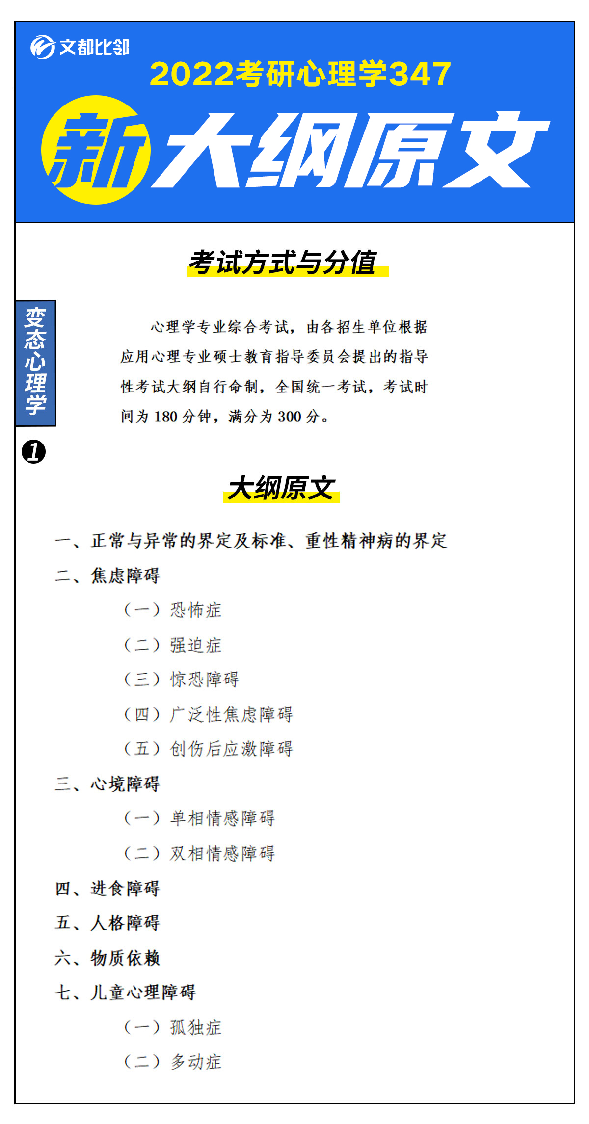 2022心理学考研347大纲原文（全）