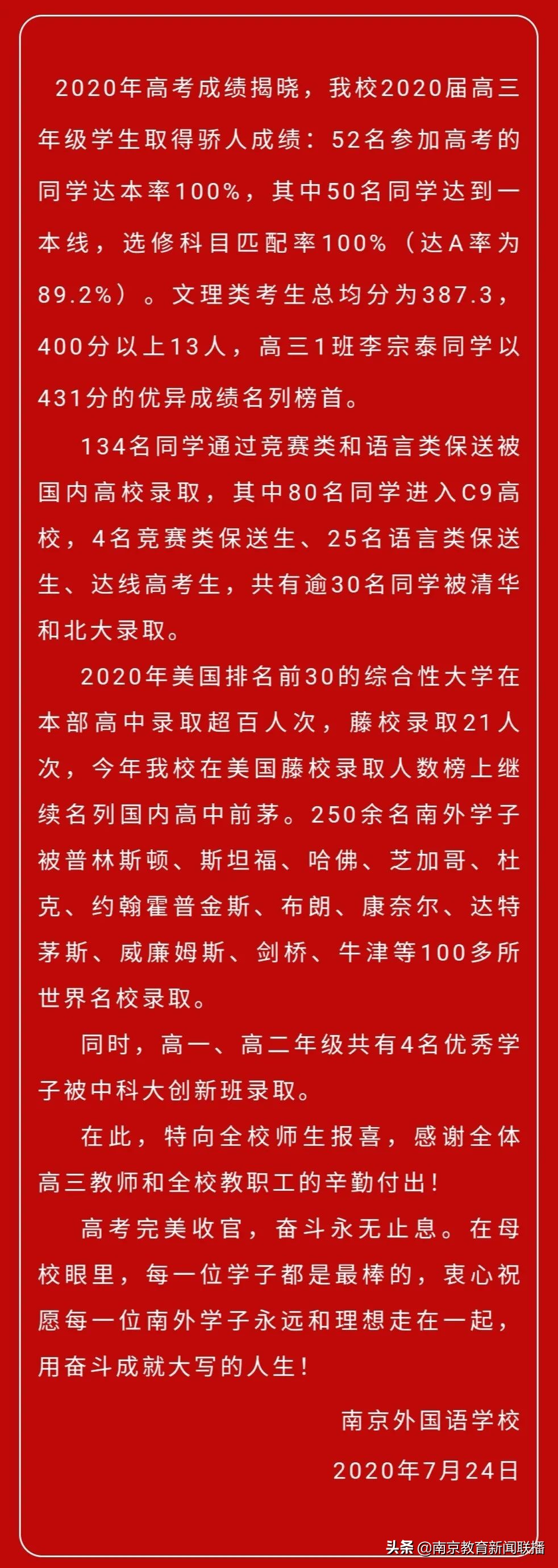 2020年高考，南京“考情”如何？速来围观权威发布！