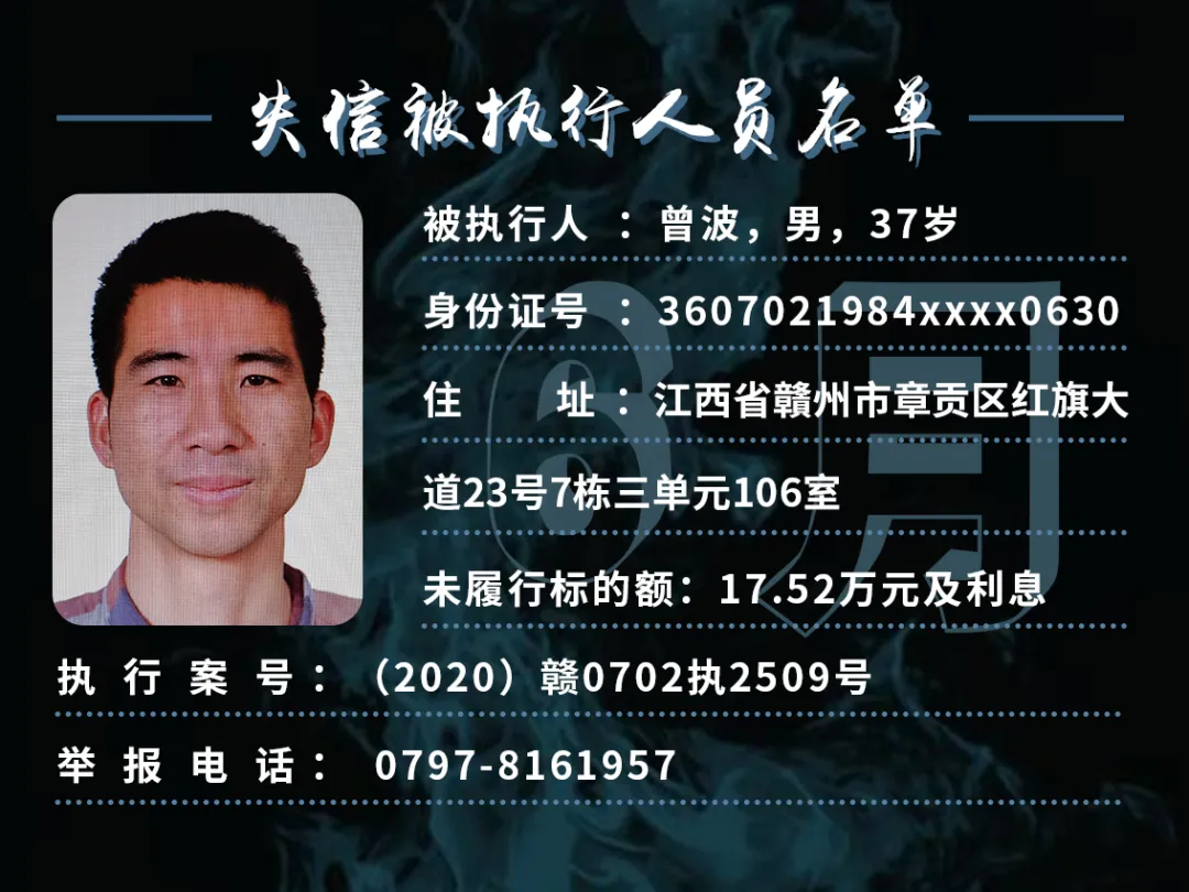 曝光！这些赣州人欠钱不还！你认识吗？