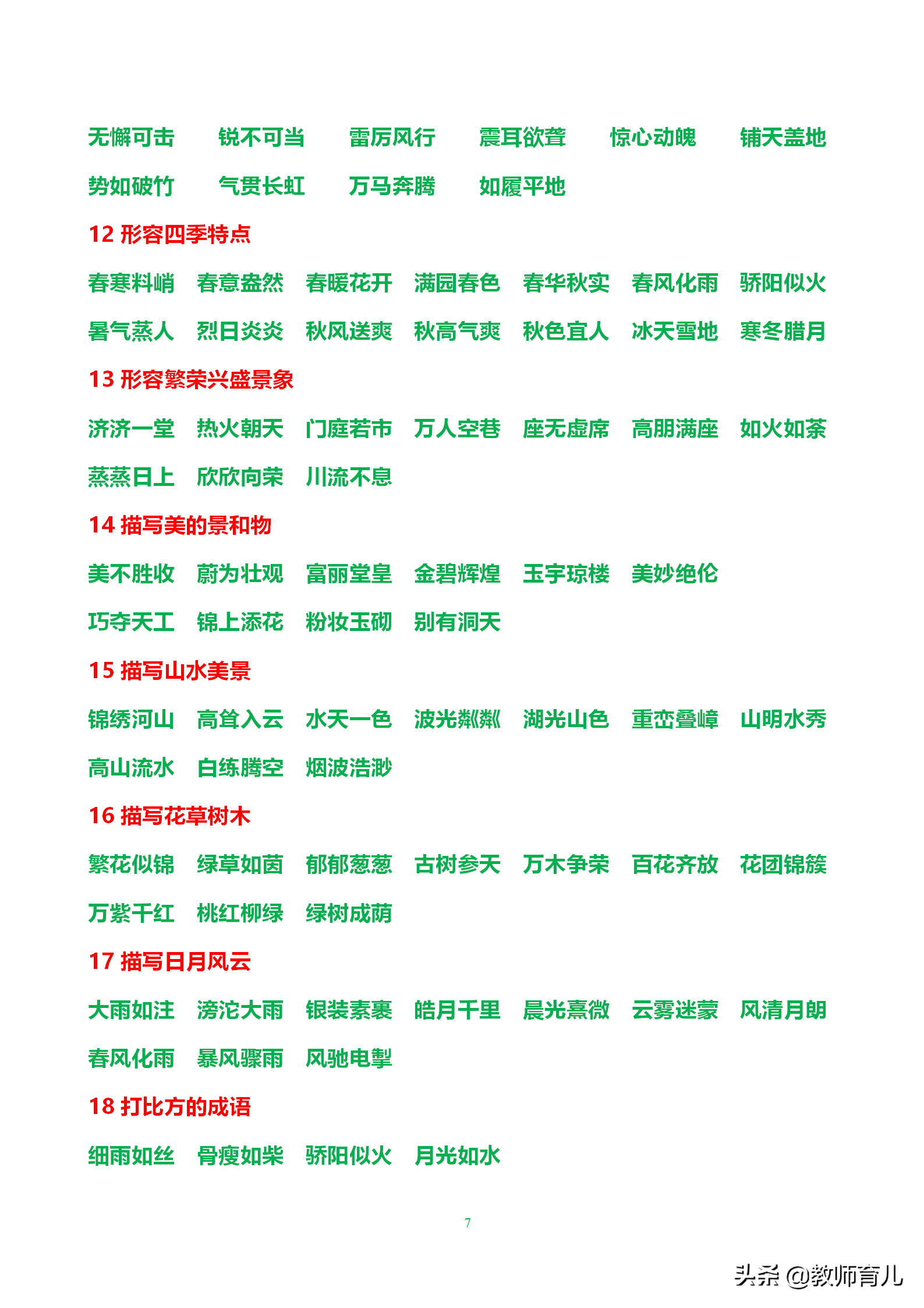 28类名句+谚语+歇后语+对子歌，孩子抄录下来，写作时不怕没话说