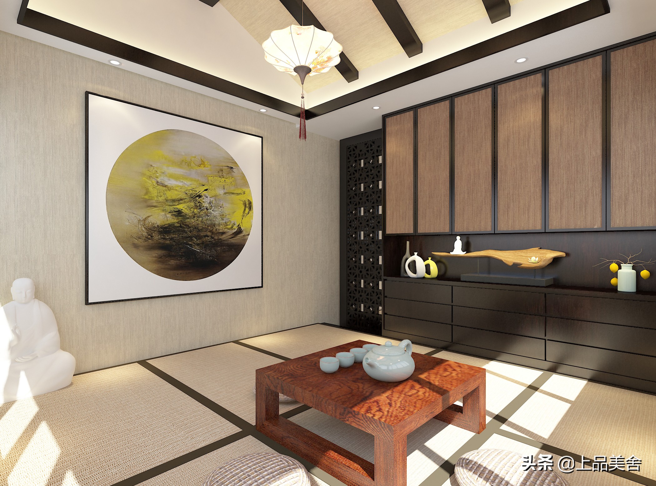 古风古韵的新中式风，200平米复式设计，每一个造型都充满了诗意