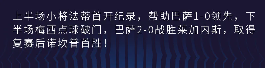 巴萨2-0莱加内斯(梅西法蒂破门，巴萨主场2-0莱加内斯)