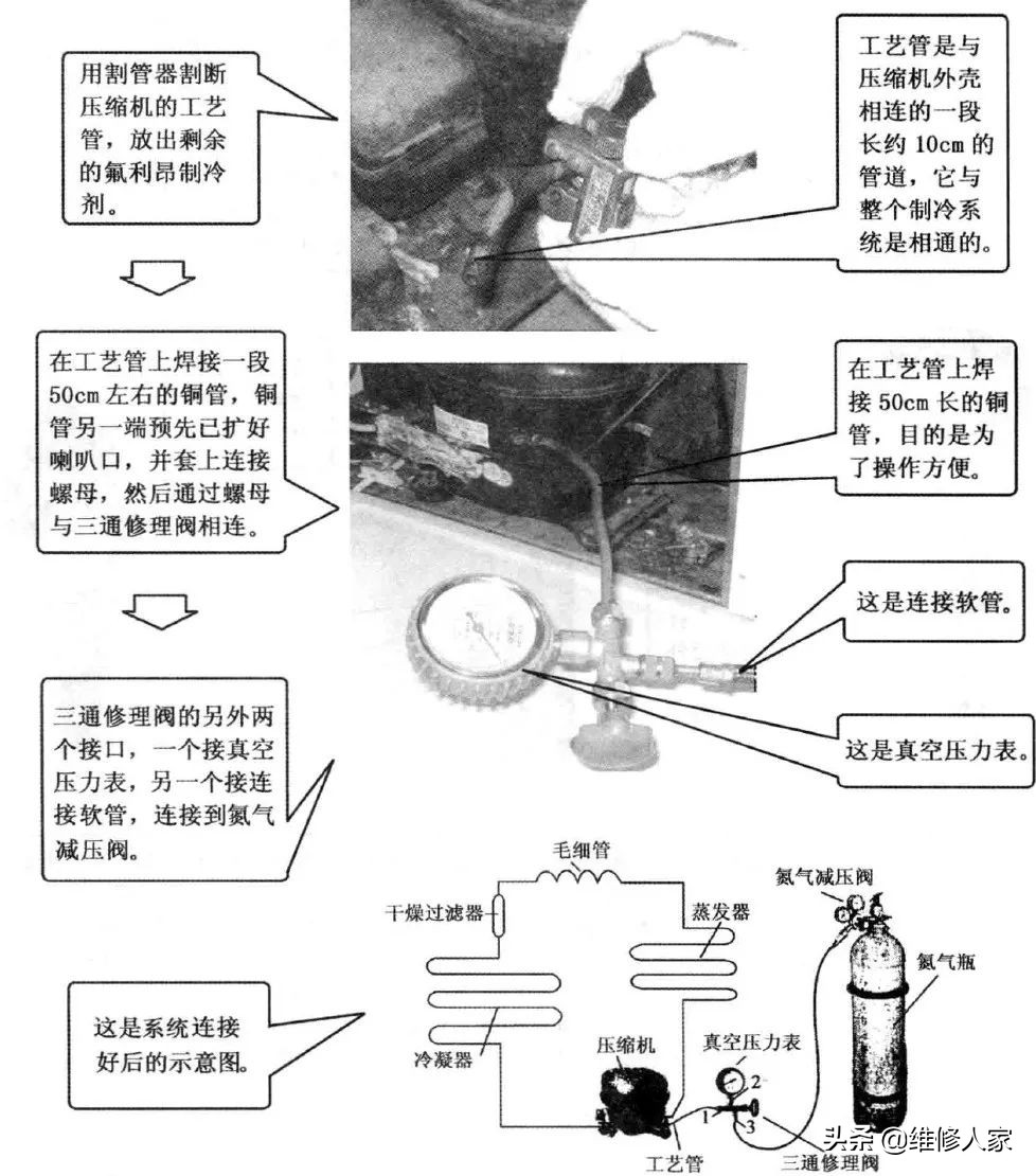 电冰箱制冷系统维修检漏知识