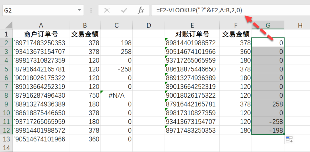 2个方法，分分钟搞定格式不同的对账