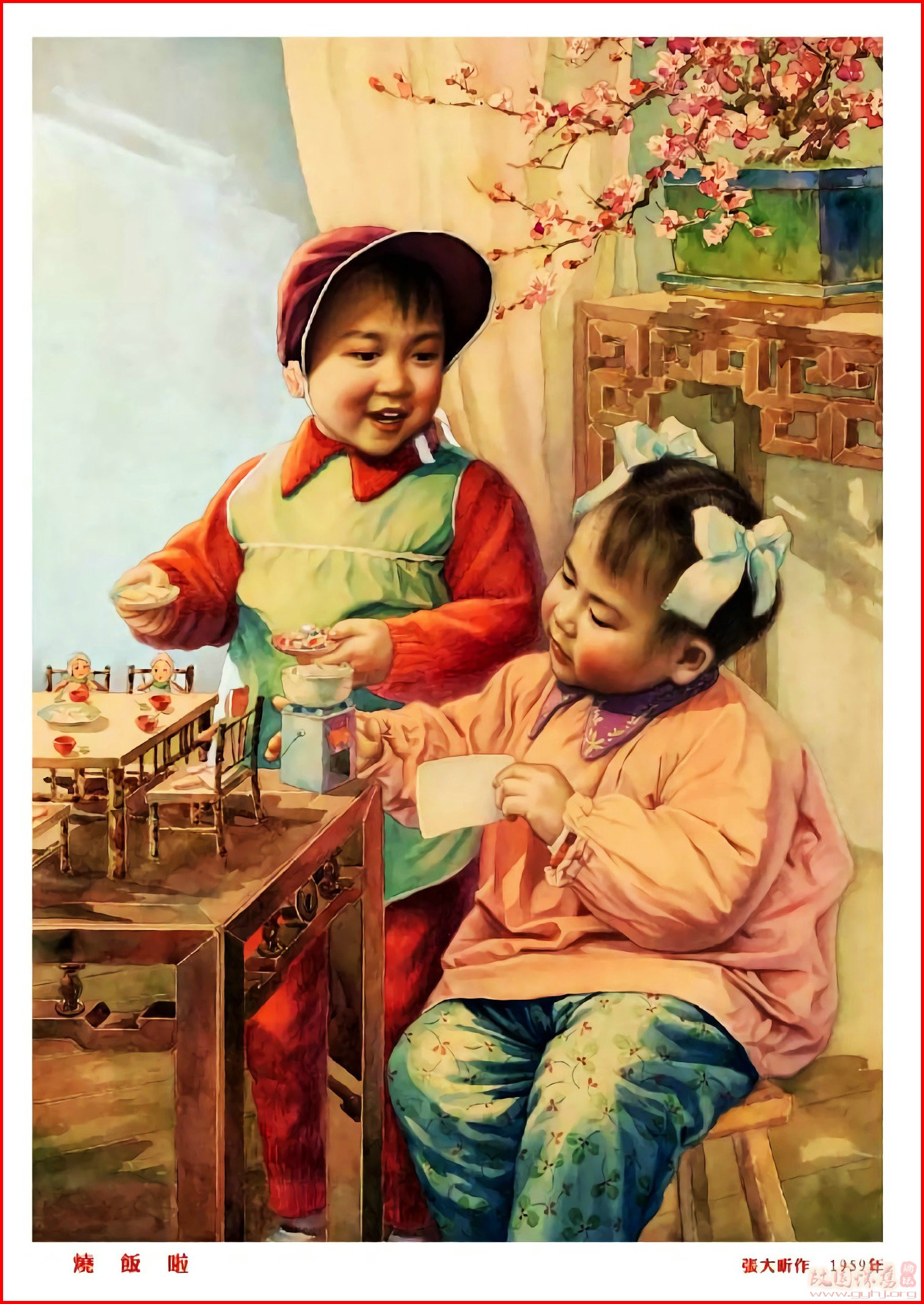 张大昕的年画中可爱娃娃的原型是自己的两个女儿