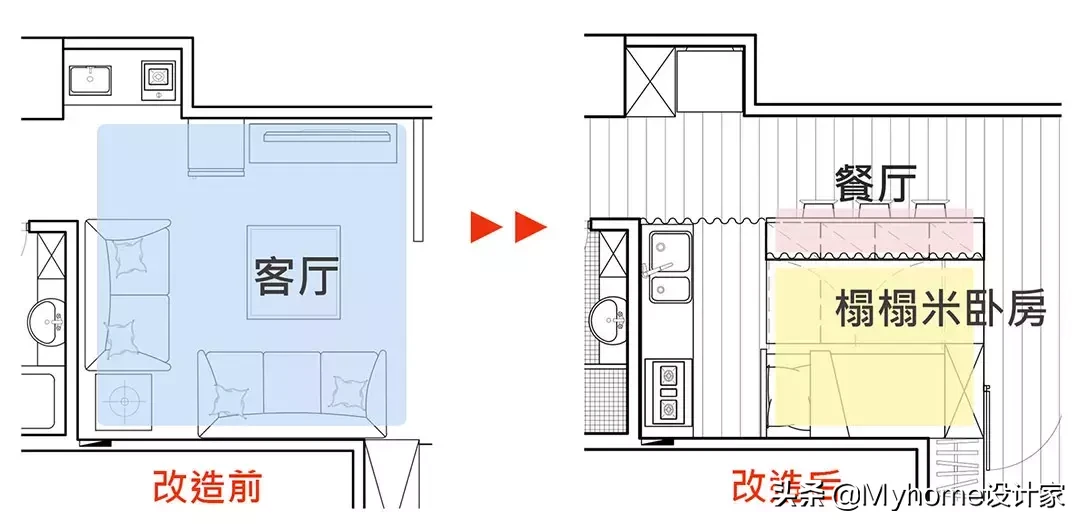 刀把户破解,修改平面图后,多了塌塌米空间,还有两房跟大厨房!