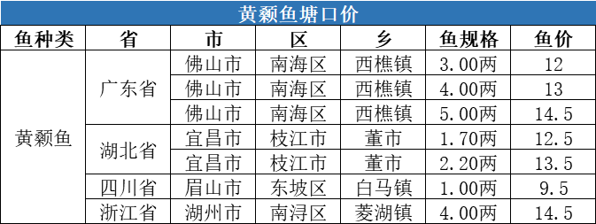 今日全国生鱼价格（今日生鱼最新价格）