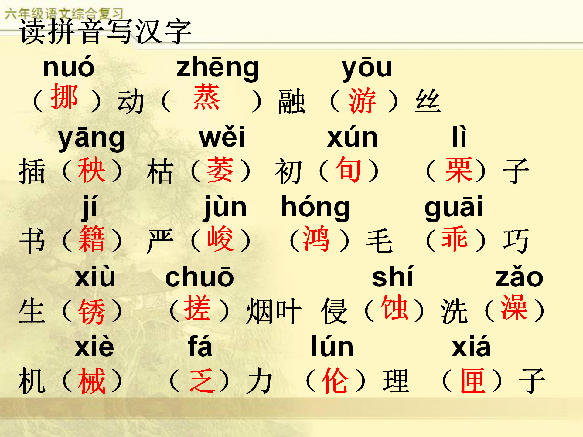 小升初语文综合复习之汉字,小学语文汉字笔画名称口诀,注意事项