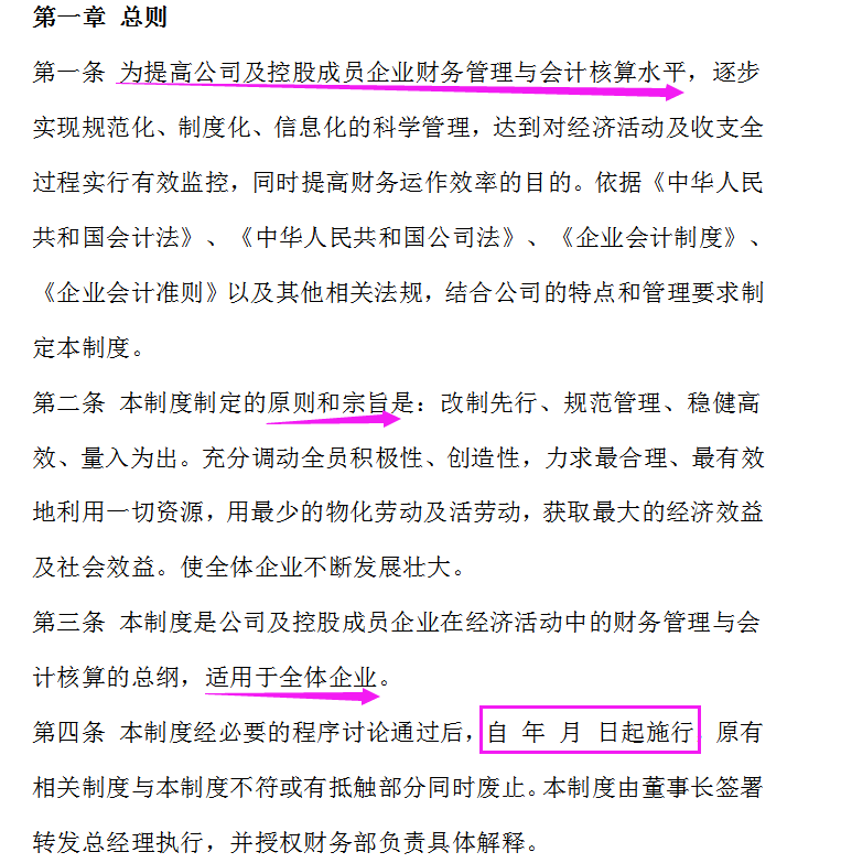 公司（企业）财务管理制度范本（完整版）