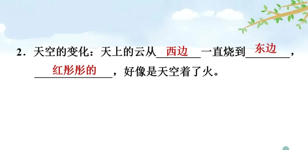 統編語文三年級下冊第24課《火燒雲》知識點 圖文解讀 課堂練習