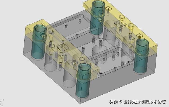 这个经典模具结构：4 面滑块+动模缩芯，无数人搞不定