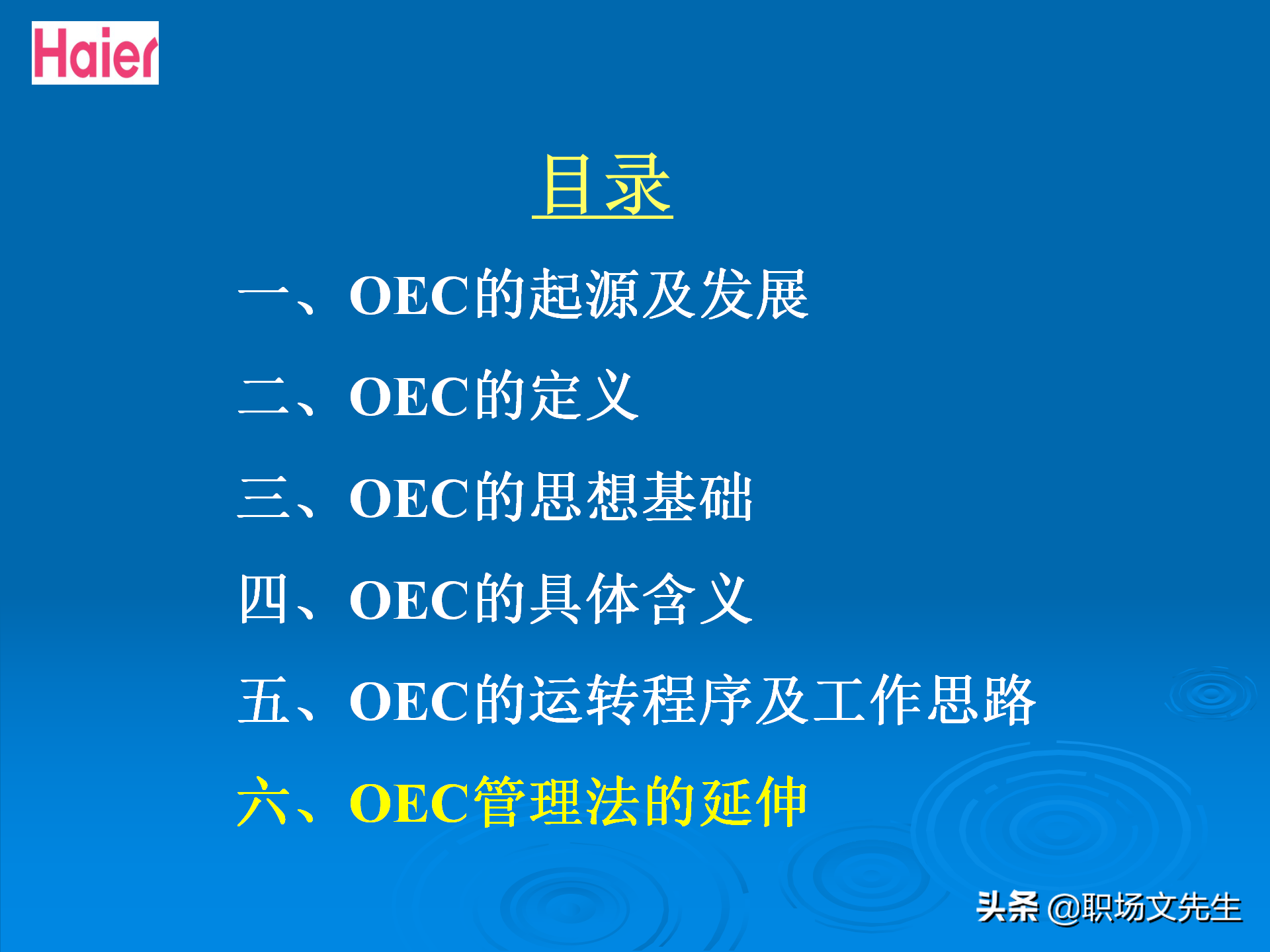 日事日毕，海尔告诉你真实的管理模式：48页海尔的OEC管理