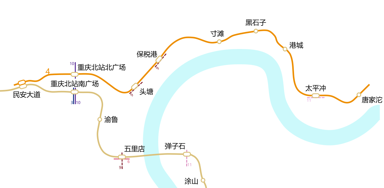 重慶軌道交通線路圖 重慶9號線完整線路圖 - 春風號