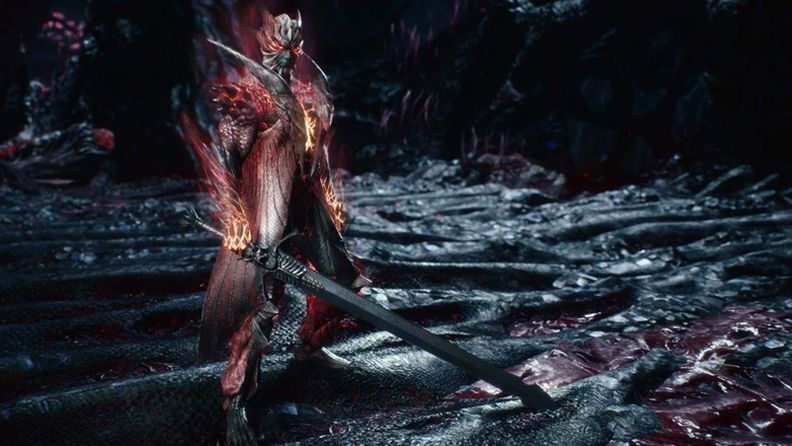 今天,在《鬼泣5》的官方推特上,卡普空发布了《鬼泣5》但丁妖魔化形态