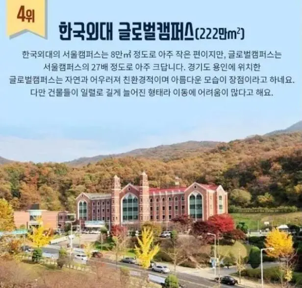 韩国校园面积最大的大学TOP10，还不快来了解一下