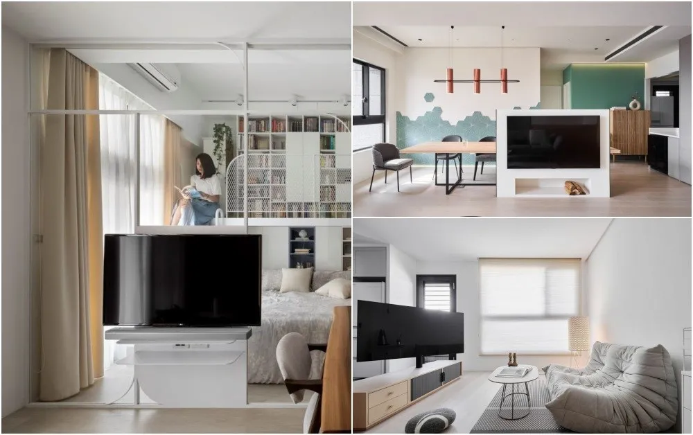 创意电视墙藏门设计，隐形门融合家居美学，惊艳视觉体验