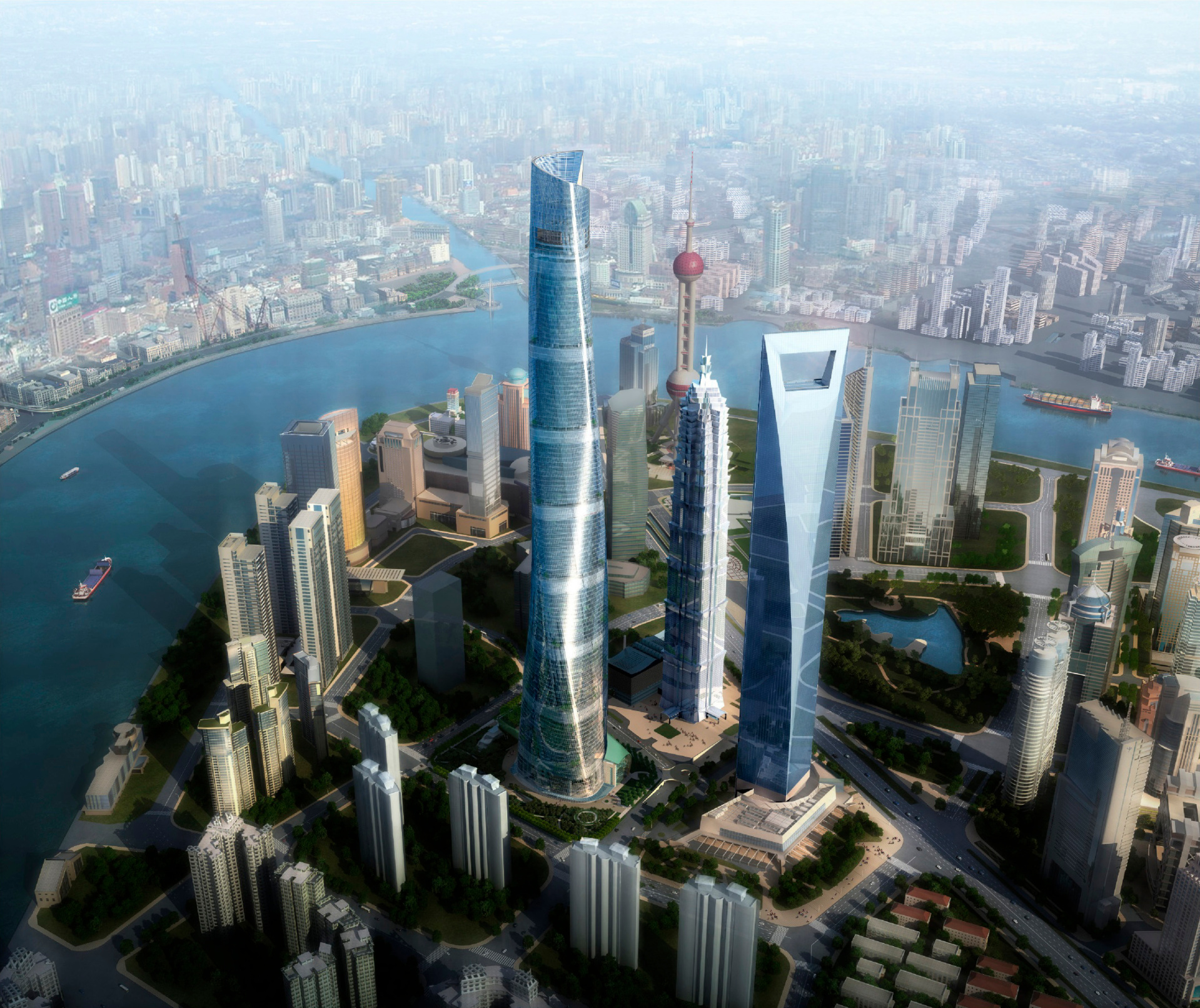上海帝国大厦图片(上海中心大厦632米高，刮台风时摆动超过1米4，烟花来了怎么办？)