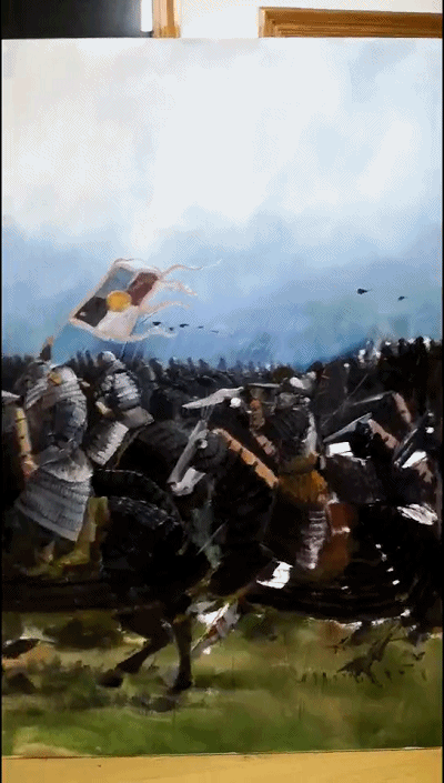 古代兵器圖片100種手繪（古戰(zhàn)場(chǎng)神還原！岳家軍如何大戰(zhàn)鐵浮屠？圖說(shuō)油畫(huà)《郾城之戰(zhàn)》）