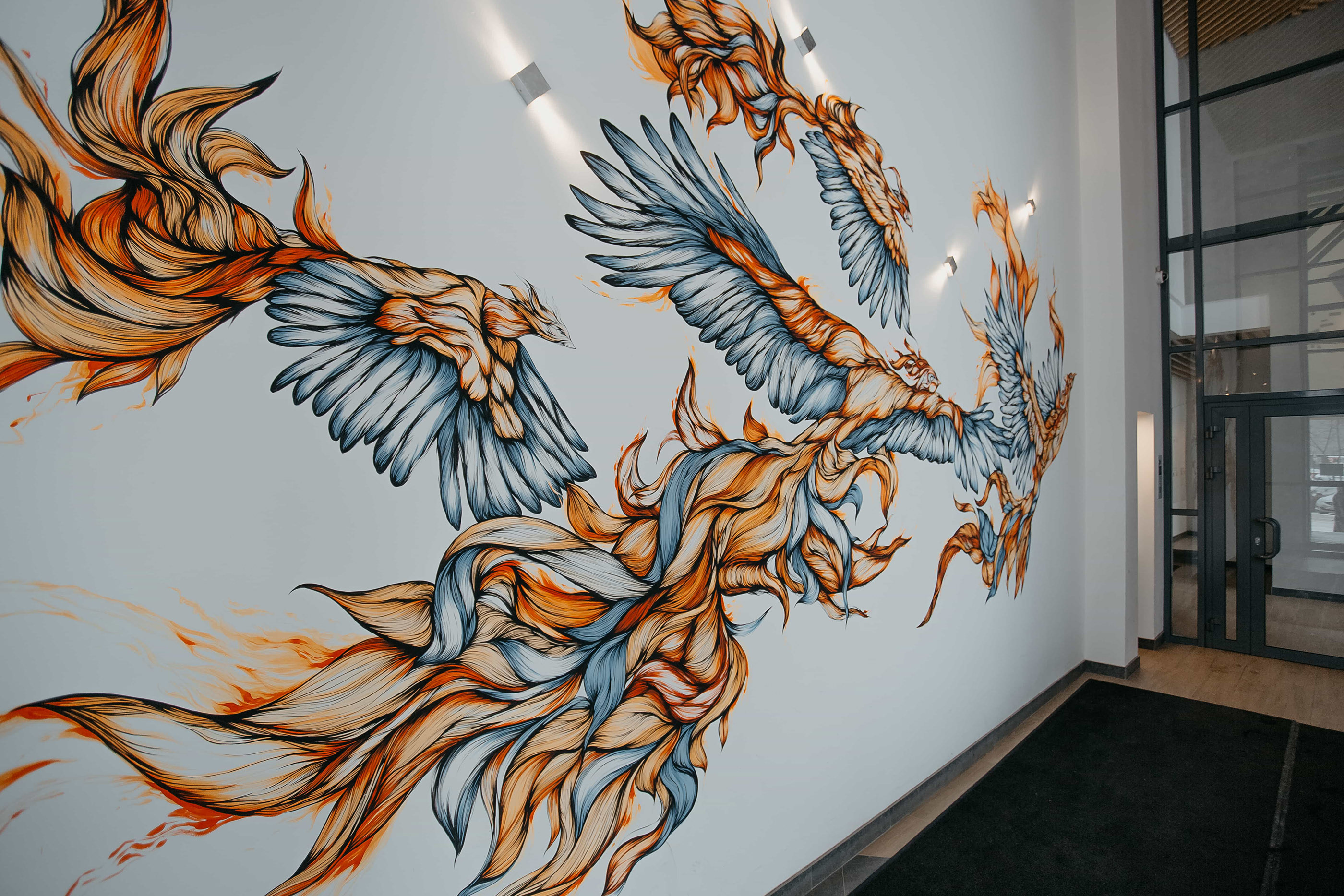 带有强烈个人风格的墙绘插画设计细腻有个性