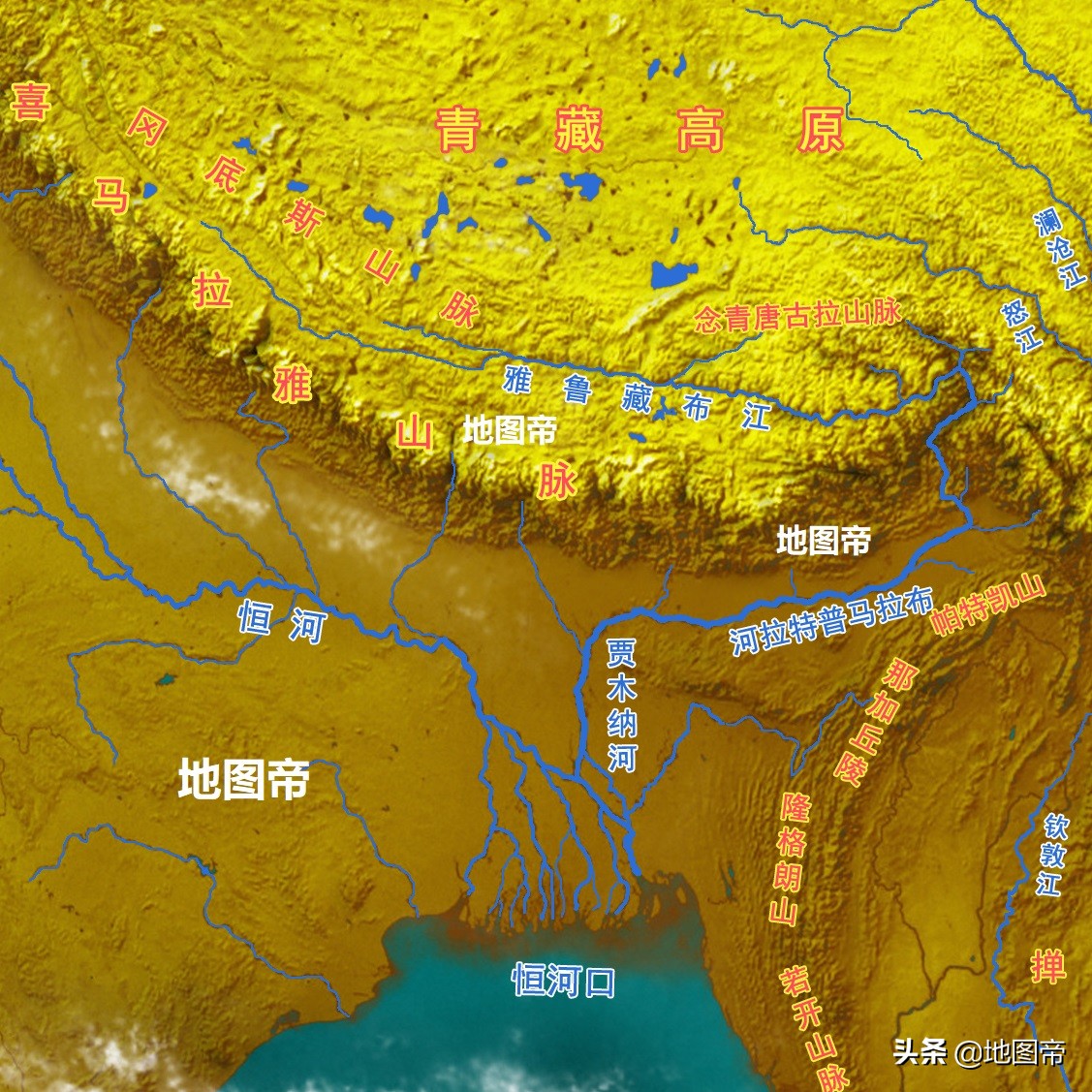 恒河平原地图图片