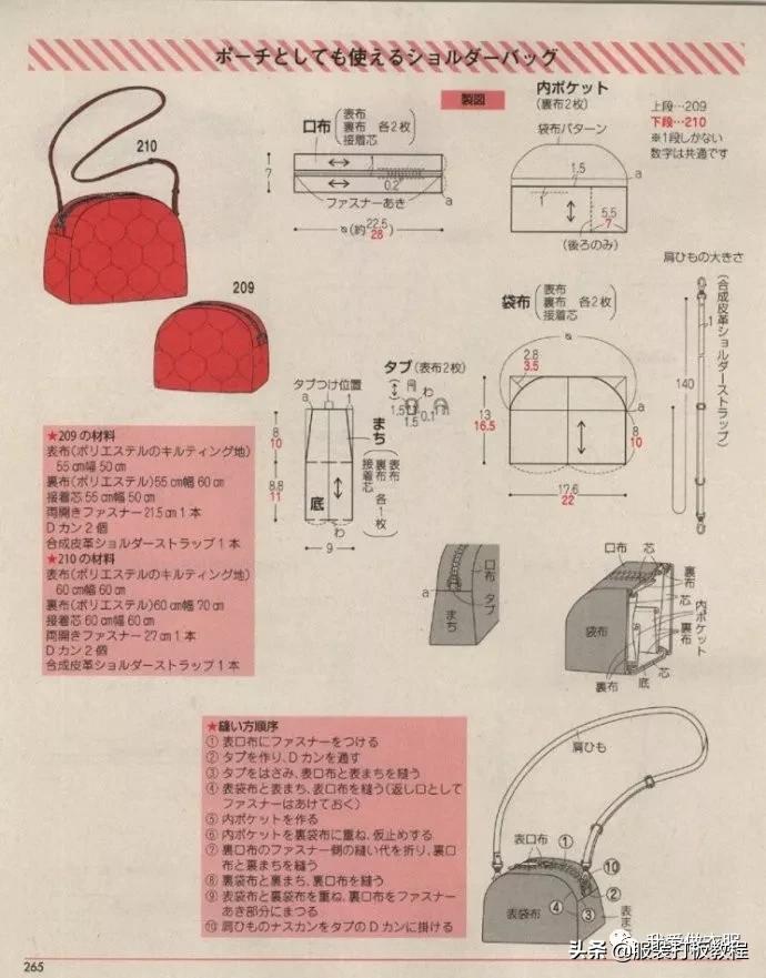 自制双肩包教程有尺寸（双肩包手提包裁剪纸样）