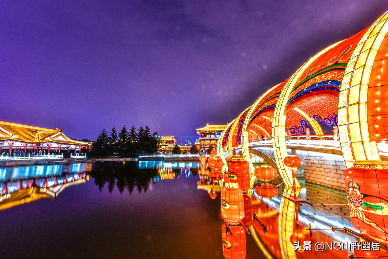西安最美夜景:灯火辉煌的热闹街景,重现昔日的大唐盛世