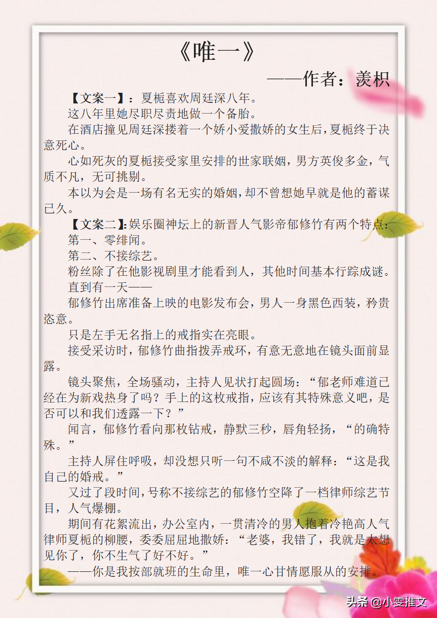 5本律师文《她拼命装穷》《独爱》《唯一》《惹眼》