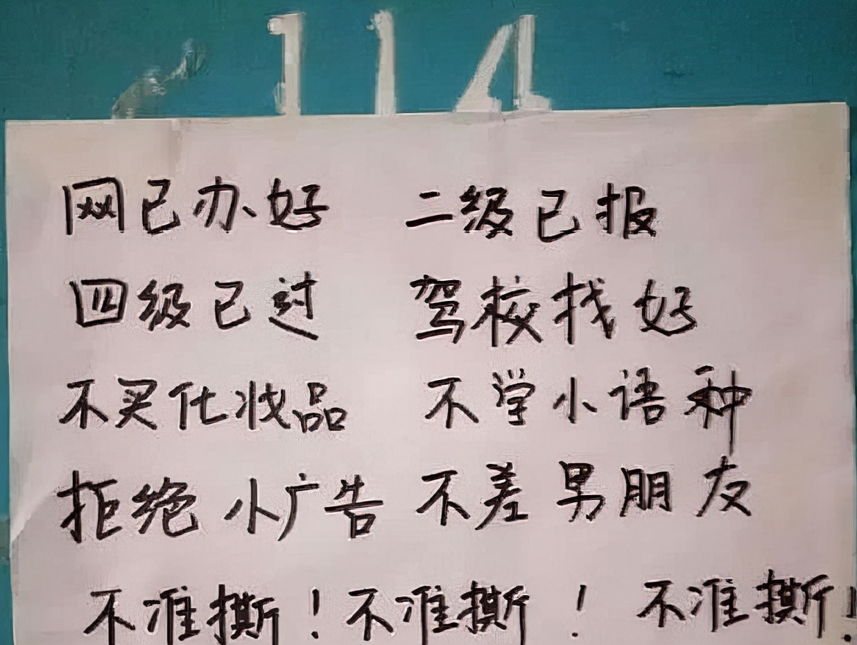 刚开学大一新生就有寝室标语，辅导员无奈气笑，戏精语录了解一下