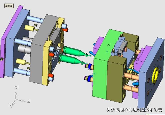 这个经典模具结构：4 面滑块+动模缩芯，无数人搞不定