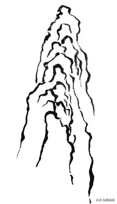 国画教程|山的表现方法、山石墨法及山坡路径、泉水瀑布的画法