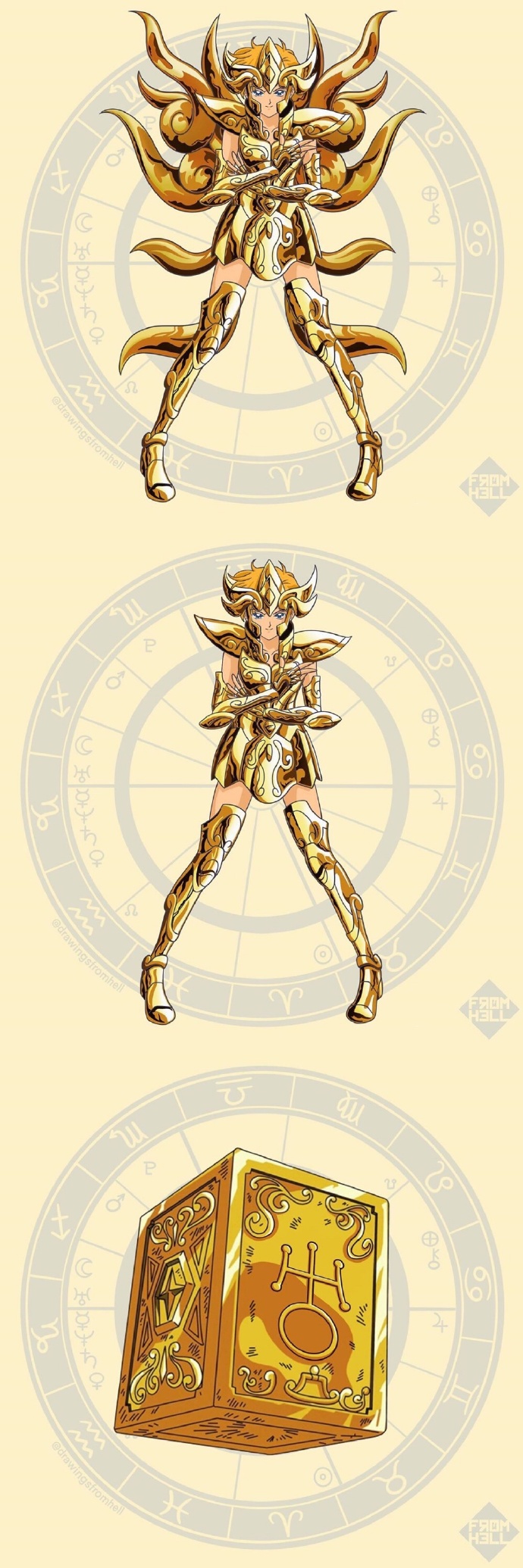 圣斗士星矢12星座主题美少女战士人物插画