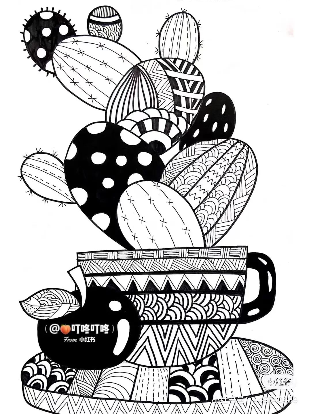 线描画创意作品大全(60张精美装饰线描,教你一招玩转"创意线描"课堂