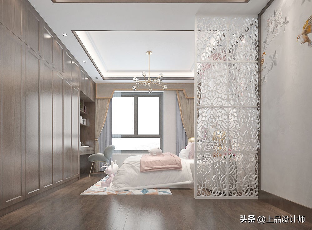 248㎡·现代新中式，储物柜形式的电视墙实用又美观