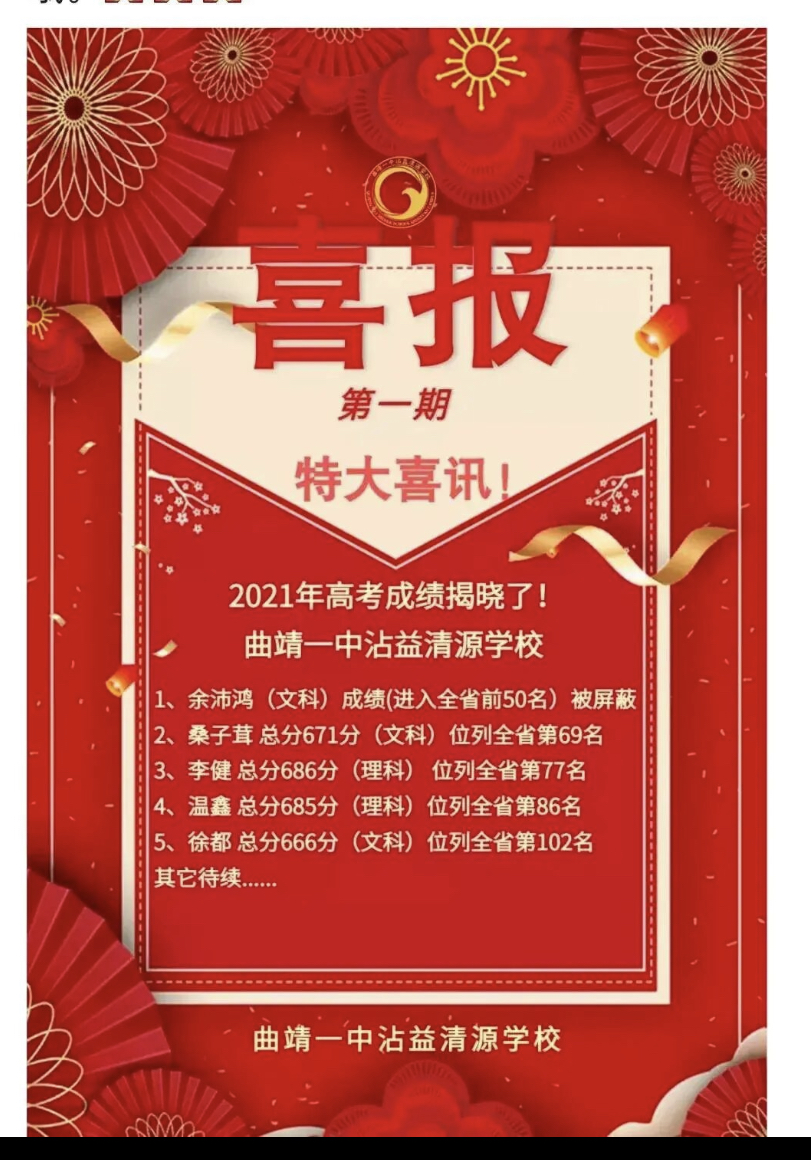 2021云南4所重点高中公布成绩，红河州一中，4人成绩被屏蔽，强