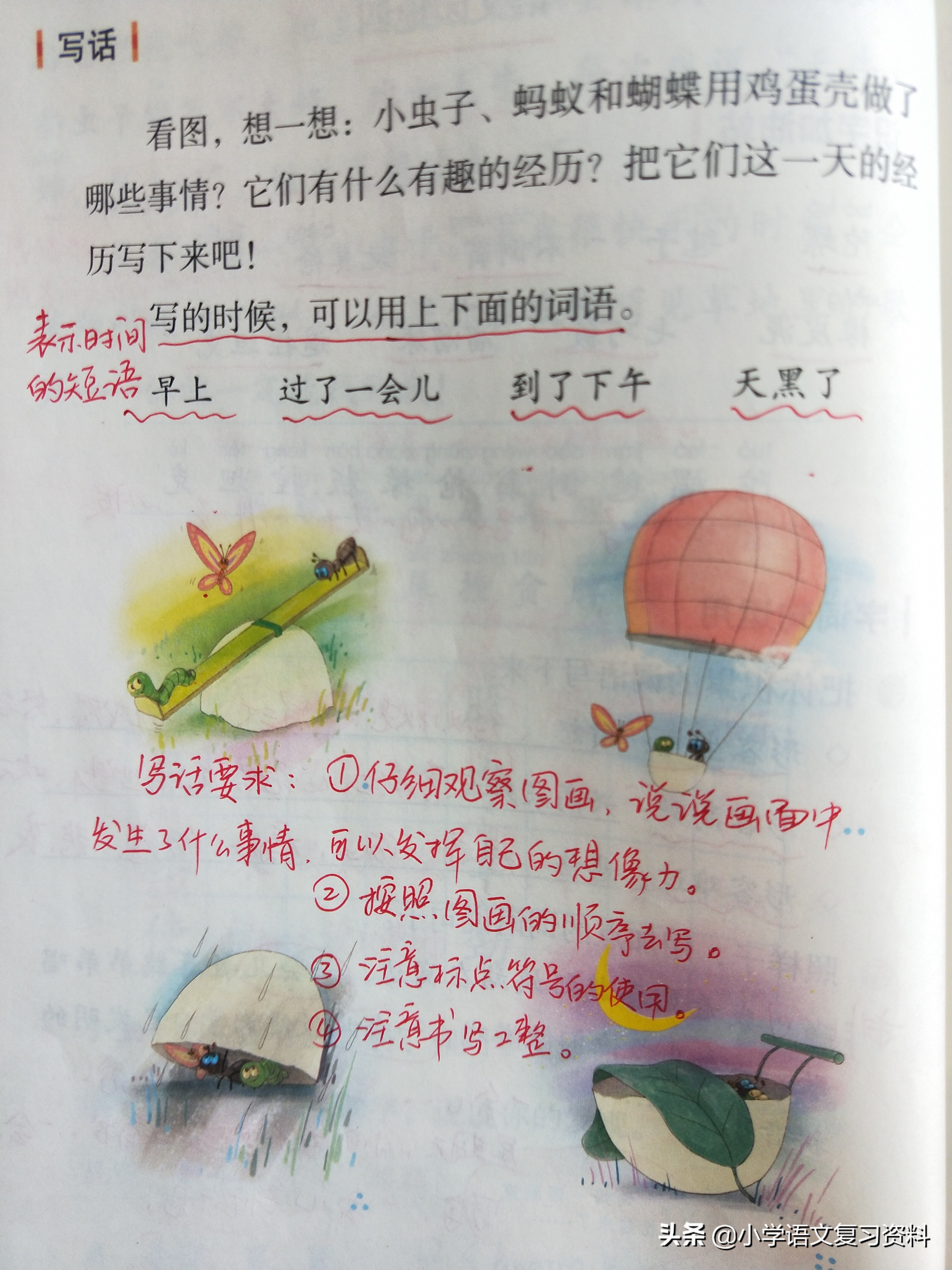 二年级下册语文园地四/寓言二则/画杨桃复习笔记,做好复学准备！