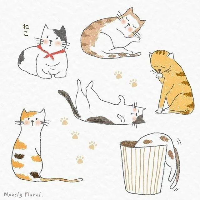 简笔画|小清新手帐素材,超q超可爱,建议先收藏!